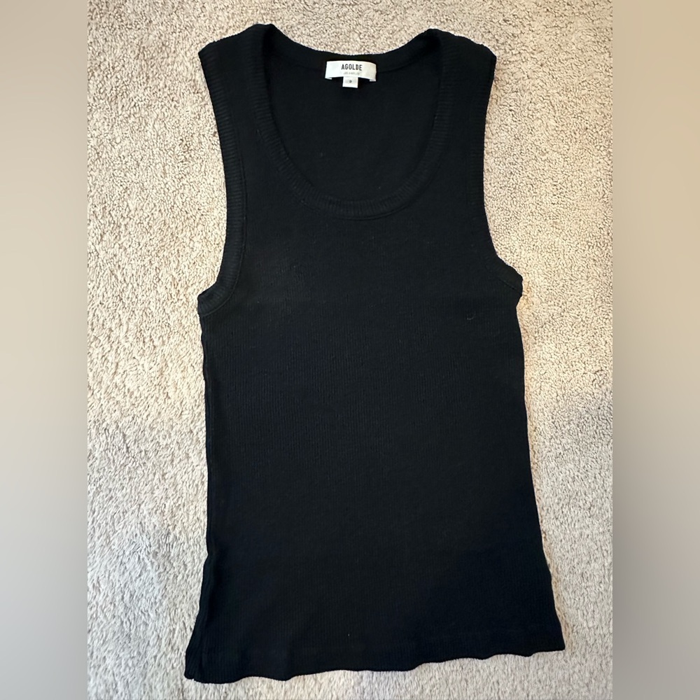 Agolde Black ribbed “poppy” Tank Top, size small